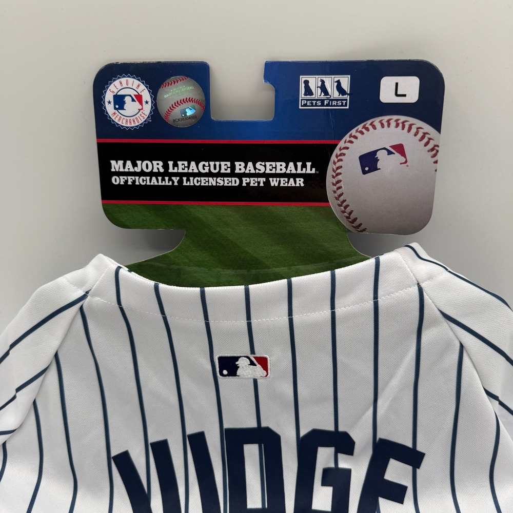 Pets First New York Yankees Pet Jersey Aaron Judge #99 Large White Pinstripe NEW - Picture 4 of 6
